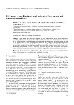DNA minor groove binding of small molecules