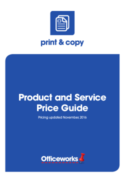 Product and Service Price Guide