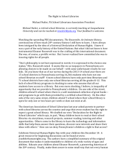 The Right to School Libraries - Pennsylvania School Librarians