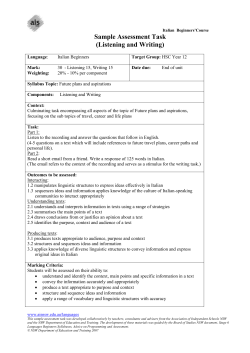 Sample Assessment Task - Association of Independent Schools of