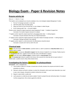 Biology IGCSE experiments