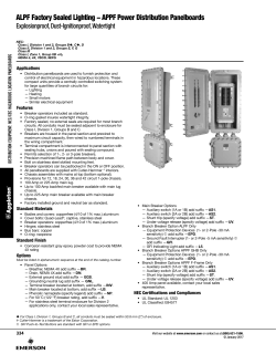 ALPF Factory Sealed Lighting and APPF Power Distribution