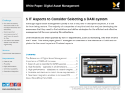 5 IT Aspects to Consider Selecting a DAM system