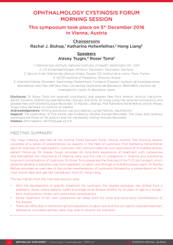 ophthalmology cystinosis forum morning session