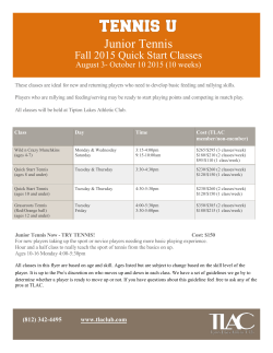 Fall 2015 Quick Start Classes