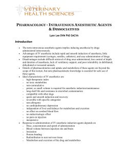 Intravenous Anesthetic Agents