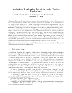 Analysis of Production Decisions under Budget