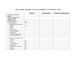 Title Transfer Checklist - Mancos Water Conservancy District