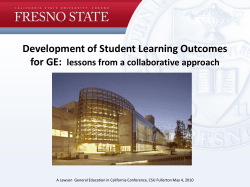 Development of Student Learning Outcomes for GE: lessons from a