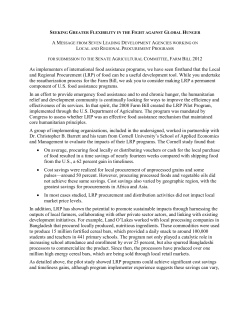 A recent blog posting, *Washington urged to stop wasting food aid