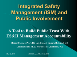 Integrated Safety Management (ISM)