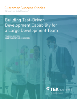 Test Driven Development Capability for a Large