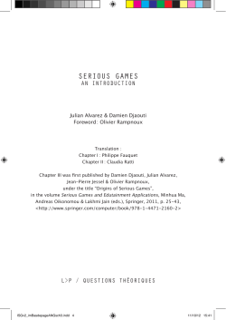 serious games - Questions Th&eacute;oriques