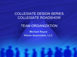 Team Organization by Michael Royce