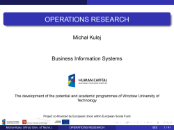 OPERATIONS RESEARCH