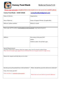 Conwy Food Bank Referral Form 9.14 Please copy and paste