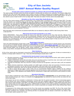 City of San Jacinto 2007 Annual Water Quality Report