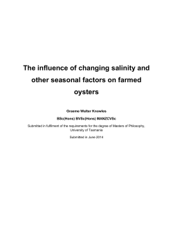 The influence of changing salinity and other seasonal