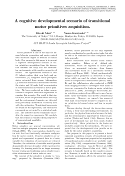 A cognitive developmental scenario of transitional motor primitives