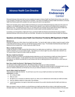 Advance Health Care Directive