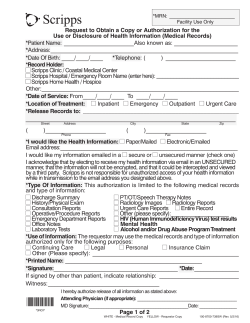 Authorization for Disclosure of Health Information