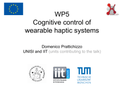 WP5 Cognitive control of wearable haptic systems