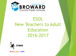 New Teachers to Adult Education