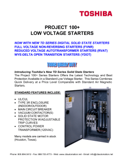 Toshiba PROJECT 100+ Low Voltage Starters