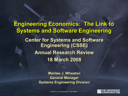 Presentation - Center for Systems and Software Engineering