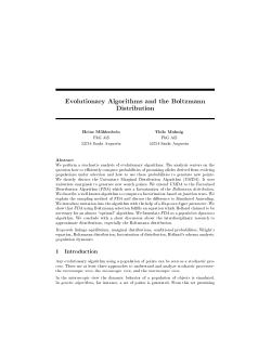 Evolutionary Algorithms and the Boltzmann Distribution (2002)