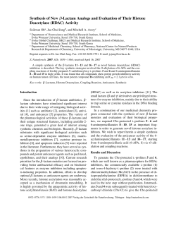 Synthesis of New β-Lactam Analogs and Evaluation of Their Histone