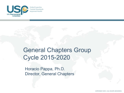 General Chapters Group Cycle 2015-2020