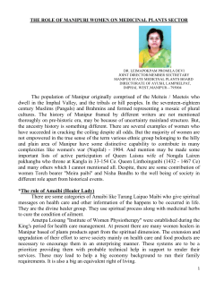 The role of Manipuri Women on Medicinal Plants Sector