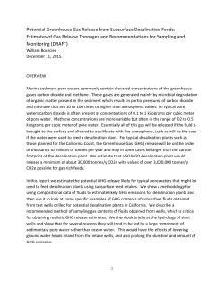 Potential Greenhouse Gas Release from Subsurface Desalination