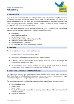Eagle House Group Autism Policy