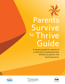 A resource guide for parents of a child with an eating disorder