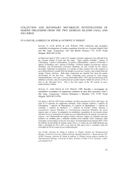 collection and secondary metabolite investigations of marine