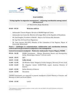 Acting together in migration management &ndash; enhancing coordination