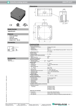 1 Inductive analog sensor IA40-FP-I3-P1
