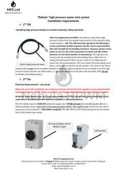 &ldquo;Nebula&rdquo; high pressure water mist system installation requirements