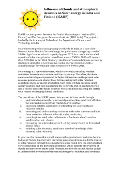 Influence of Clouds and atmospheric Aerosols on Solar energy in