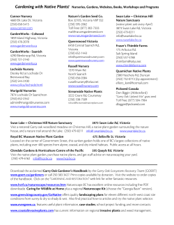 Gardening with Native Plants! Nurseries, Gardens, Websites, Books