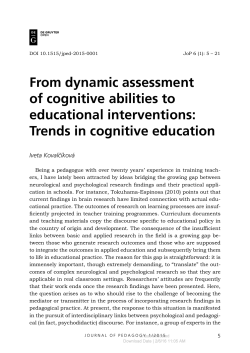 From dynamic assessment of cognitive abilities to educational