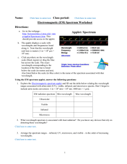 Blackbody Spectrum Worksheet