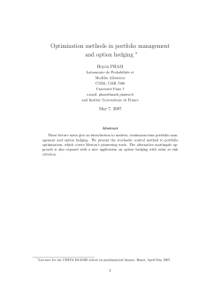 Optimization methods in portfolio management and option hedging