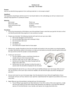Pondscum Lab Class Copy &ndash; Do not take! Purpose How can we