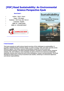 Read Sustainability: An Environmental Science