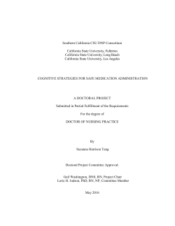 Cognitive Strategies for Safe Medication