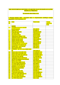 III. Trečioji pirkimo dalis. Atsarginės dalys ir eksploatacinės