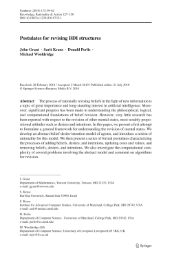 Postulates for revising BDI structures